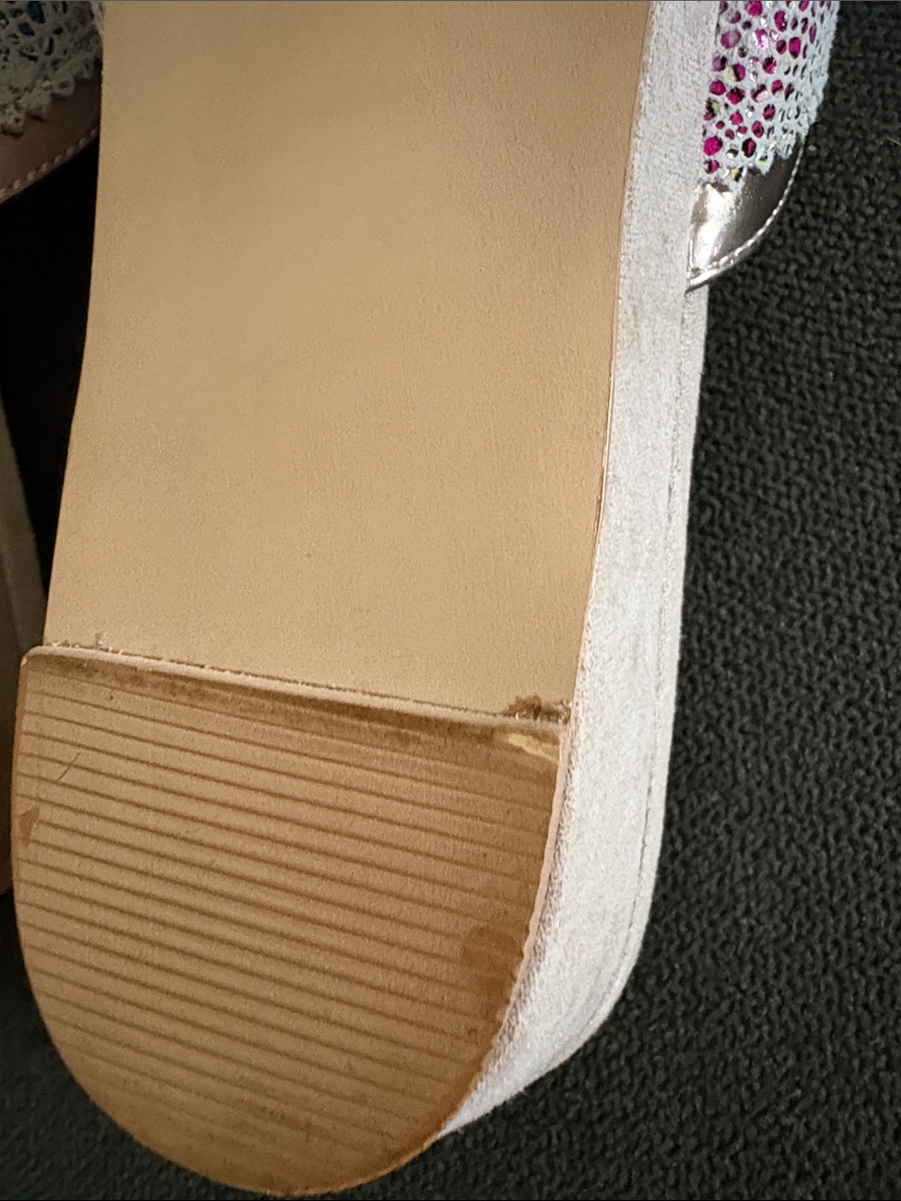 Rara Avis Multicolored Leather Sandals Rose Gold w/ Crisscross Strap - Picture 7 of 10